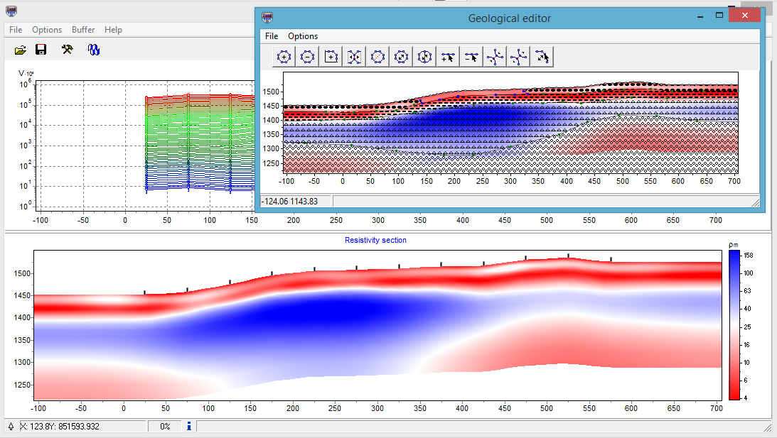 Profile inversion of TEM data in ZondTEM2D